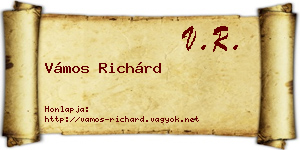 Vámos Richárd névjegykártya